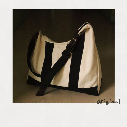 3D cutting messenger bag Black