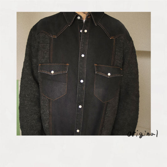 Western shirt knit Black