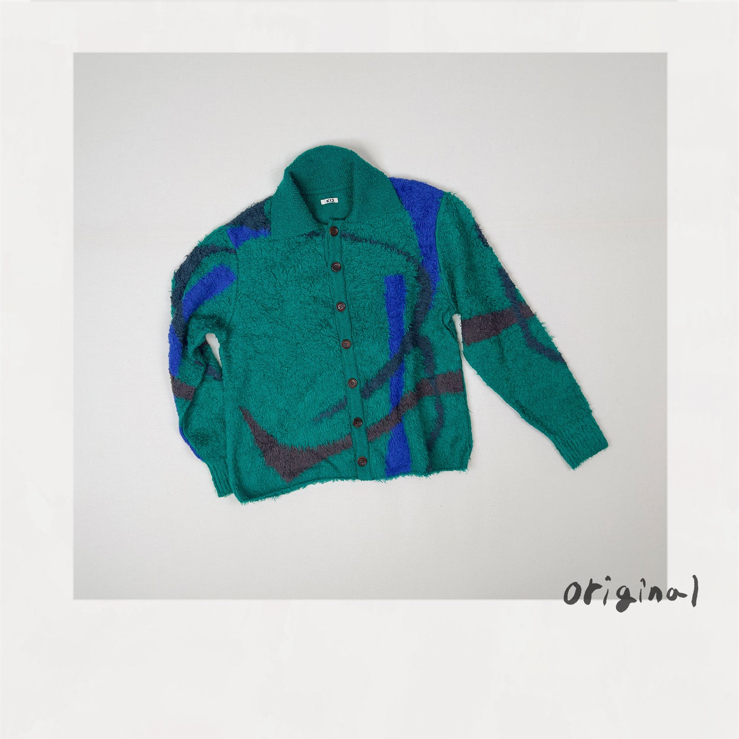 Jacquard-design cardigan Green