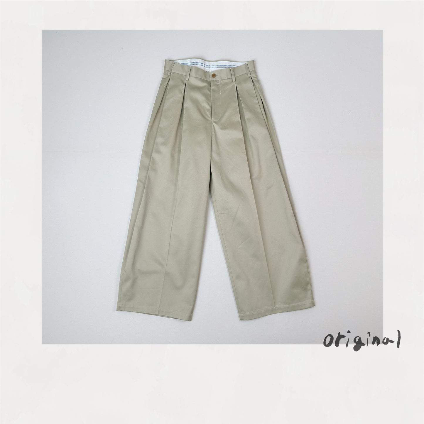 Tuck-detail cotton pants Beige