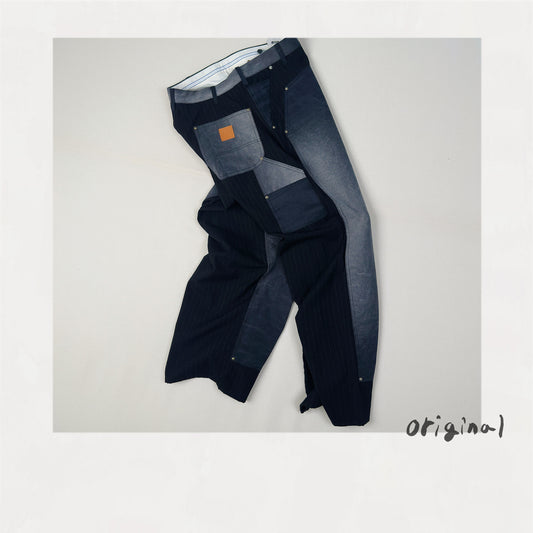 Vintage-eﬀect work pants Black