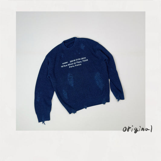 Indigo pullover knit Indigo