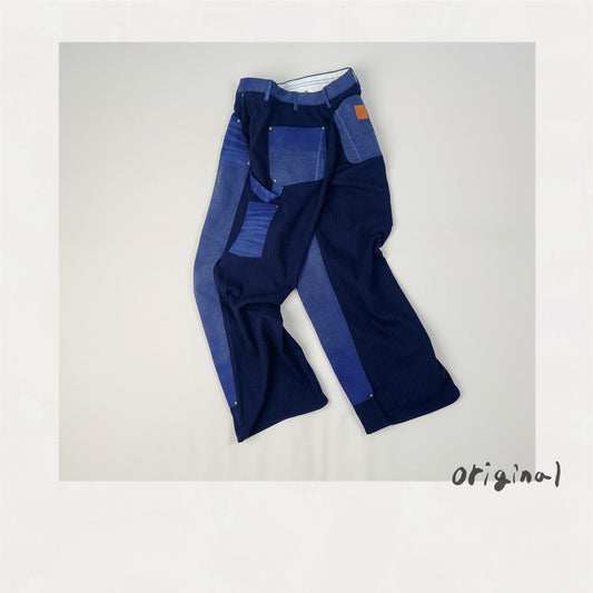 Vintage-eﬀect work pants Blue