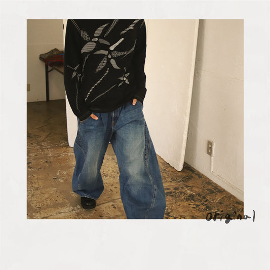 Printed long-sleeve T-shirt Black