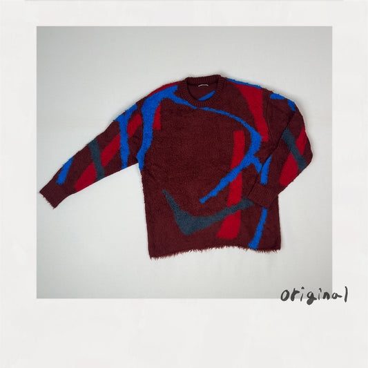 Jacquard-design knit Red