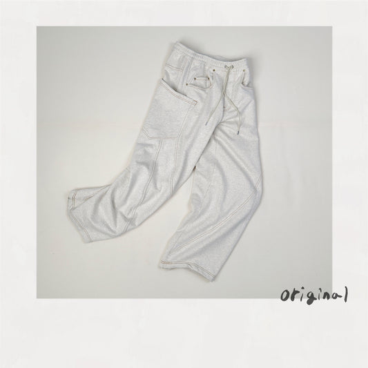 3D cutting sweat pants Oatmeal