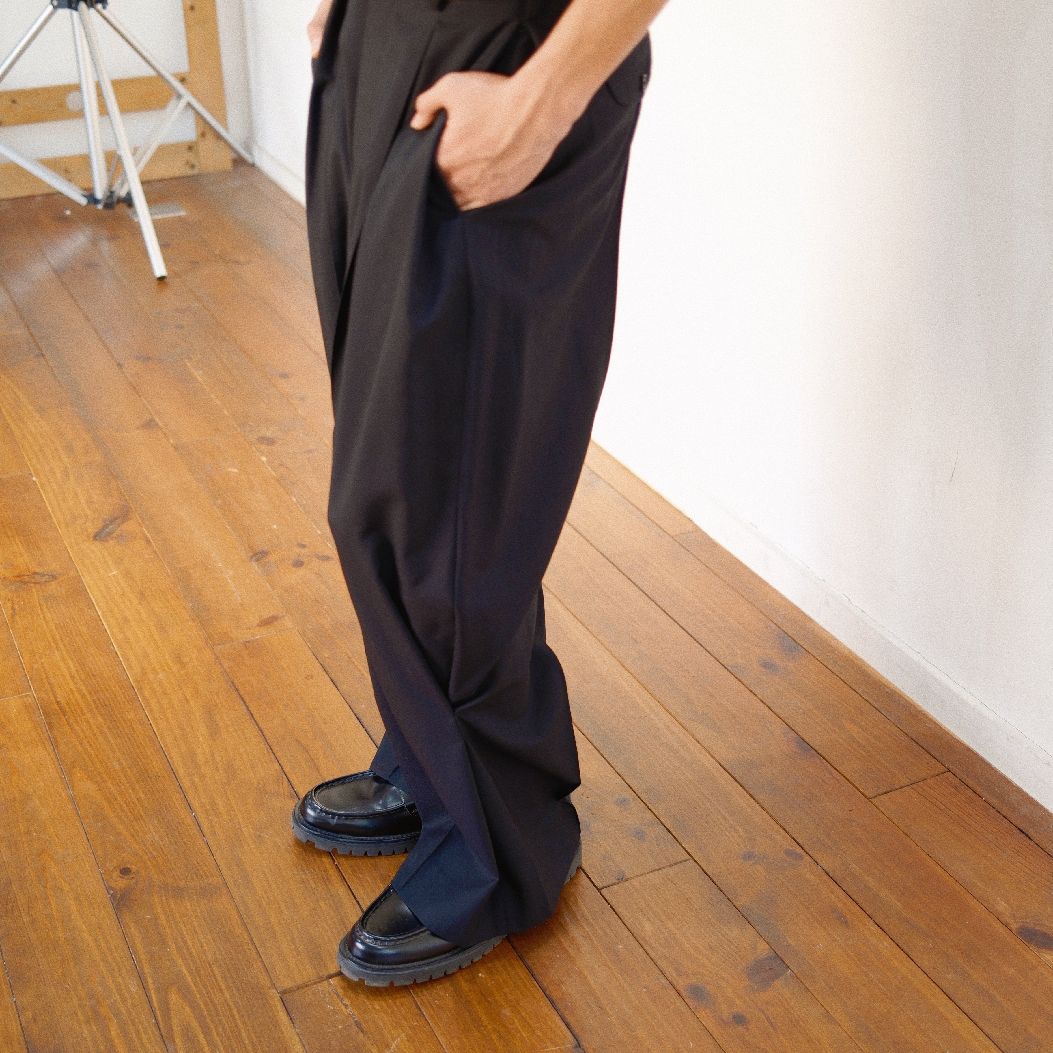 Pleated Dress Pants Black – EYE/KHOKI