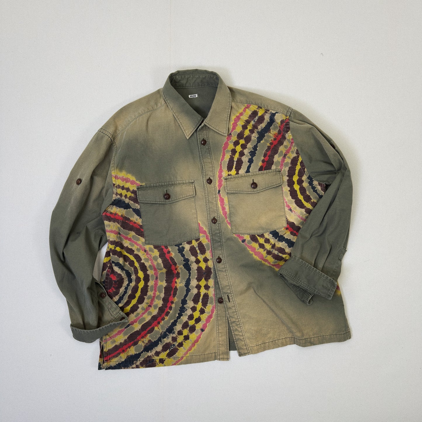 Tie-Dye Military Shirt  Khaki