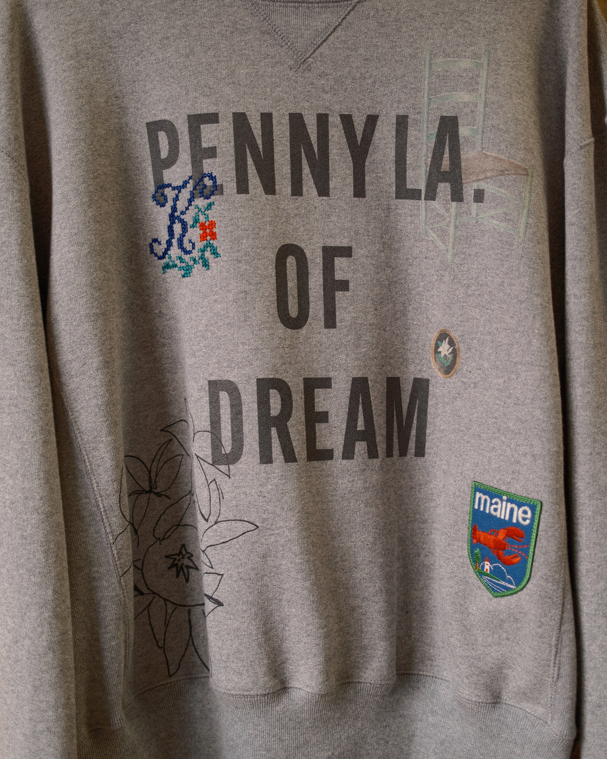 Hand-stitched sweatshirt Gray