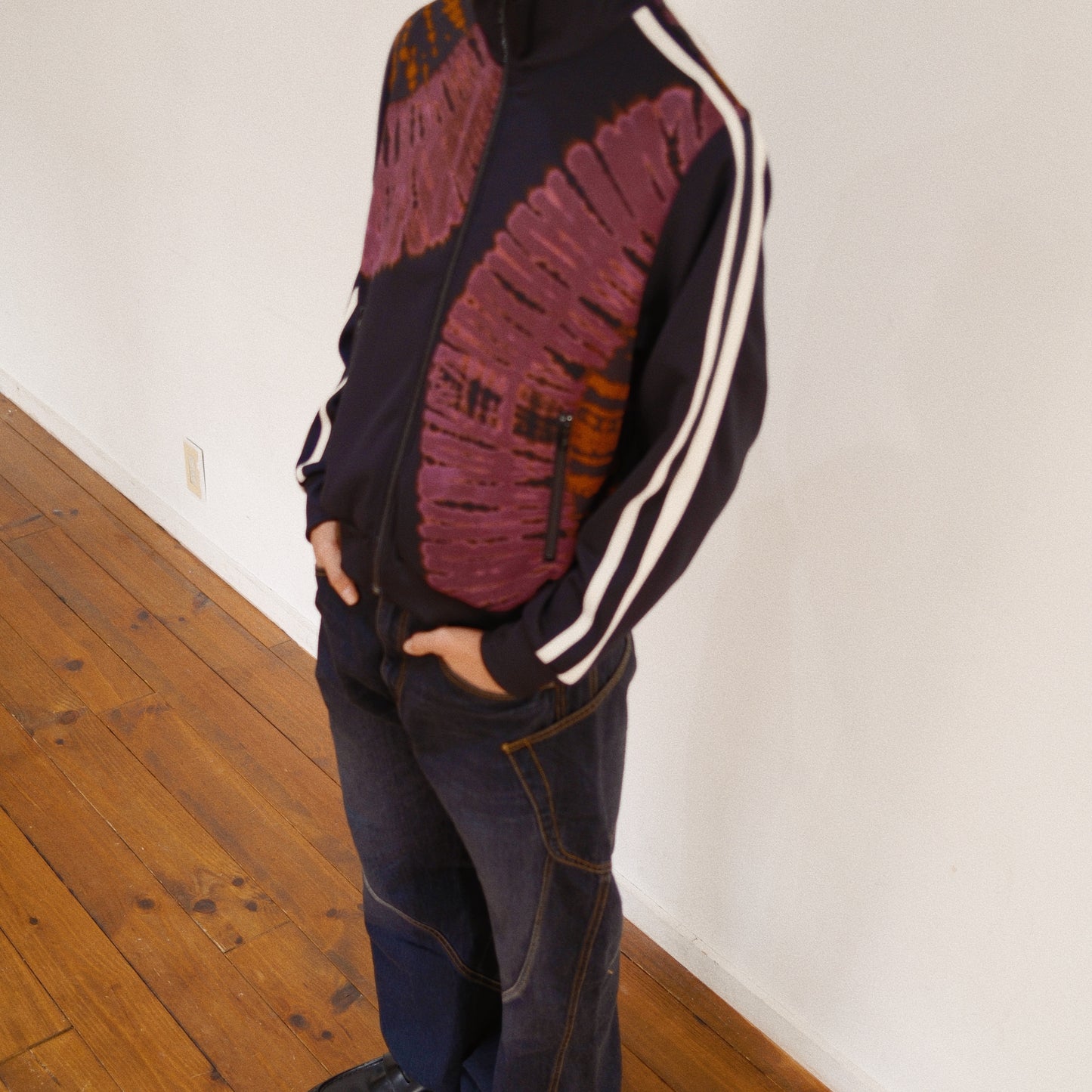 Tie-Dye Track Jacket  Black