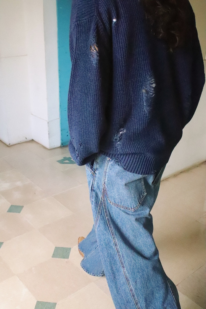 Indigo pullover knit Indigo