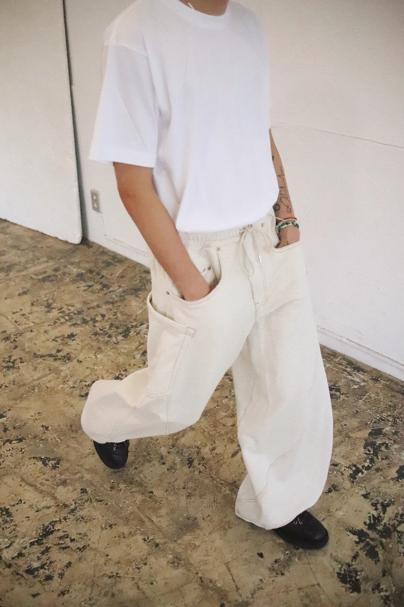 3D cutting sweat pants Oatmeal