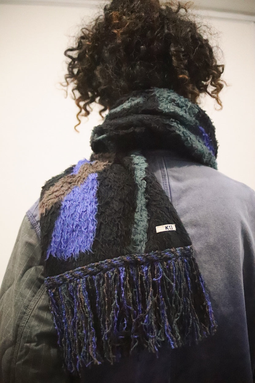 Jacquard-design muﬄer Black