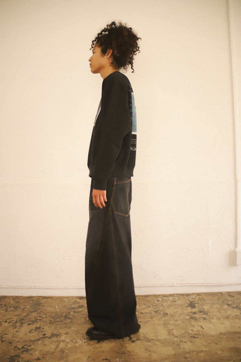 Printed sweat shirt Black