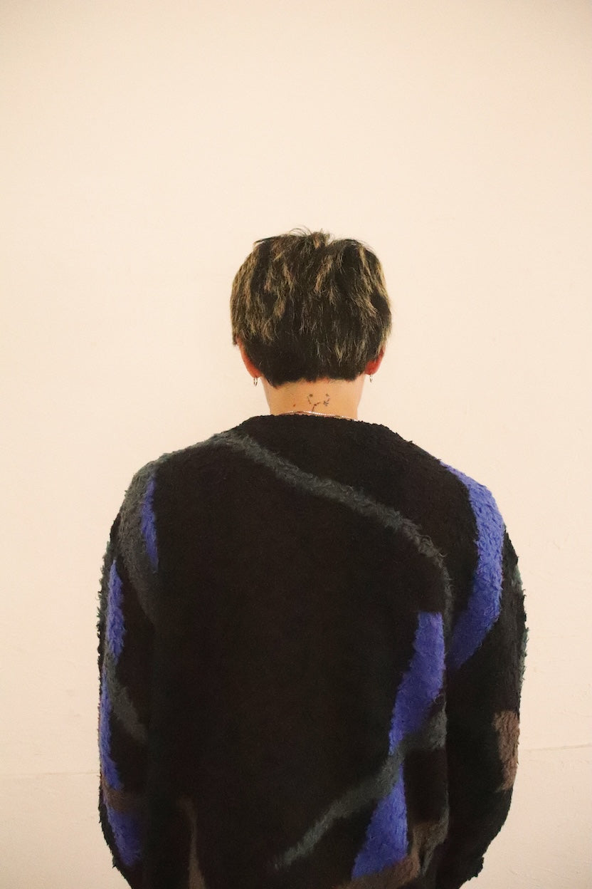 Jacquard-design knit Black