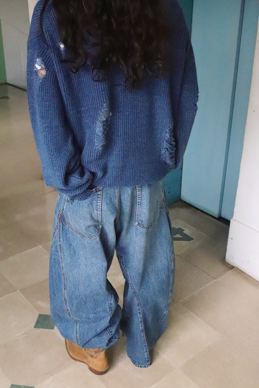 Indigo pullover knit Light Indigo