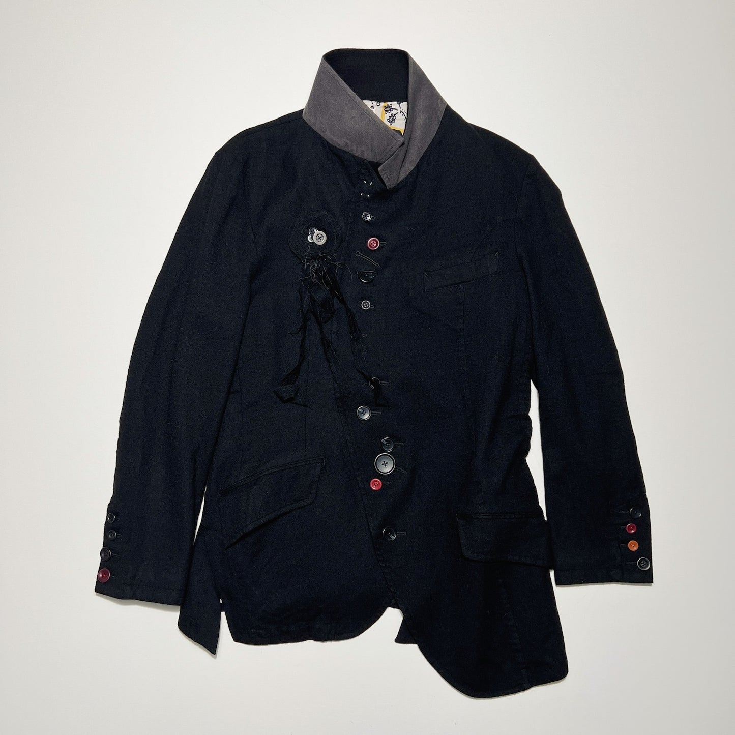 Washed wool jacket Black