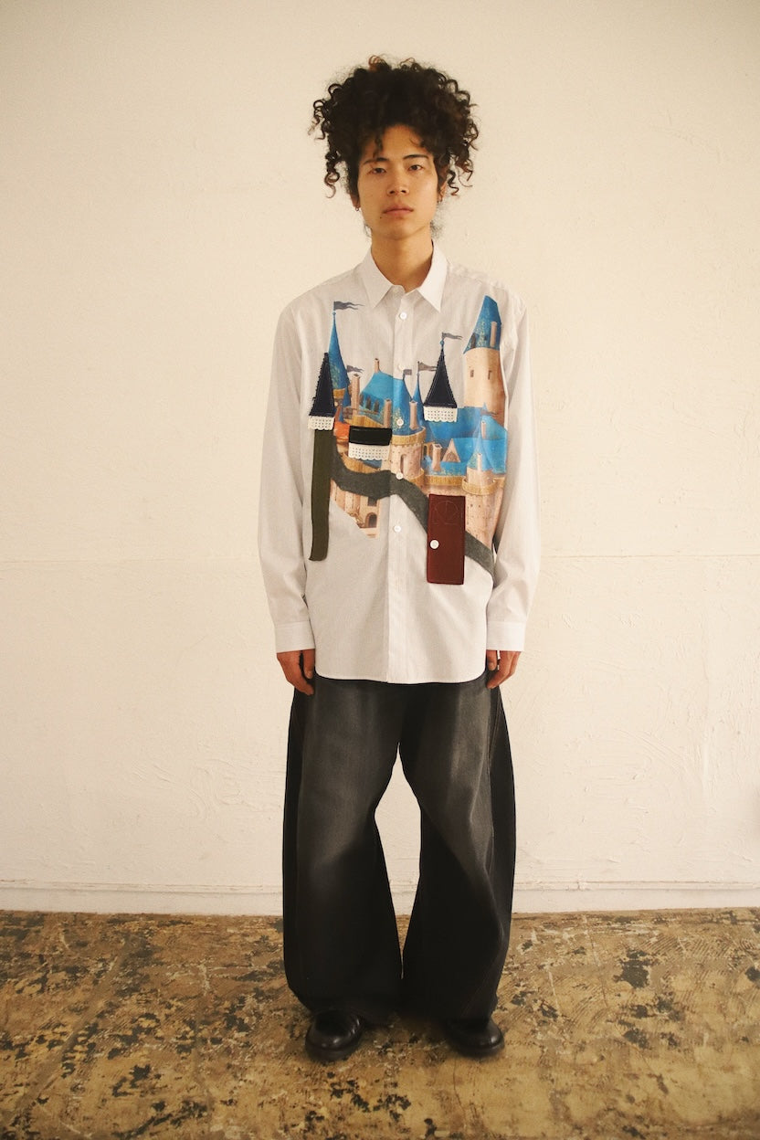 Appliqué-detail shirt White