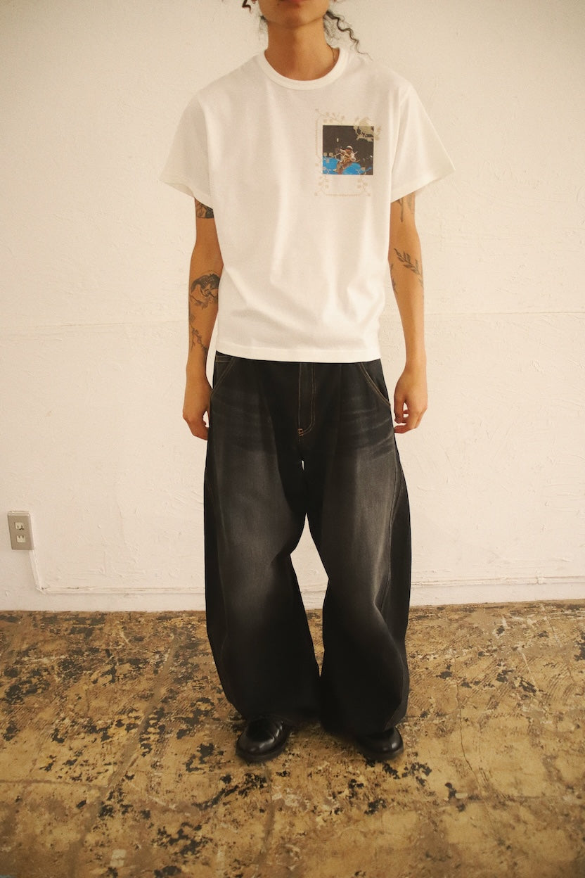 Embroidery and print design T-shirt White