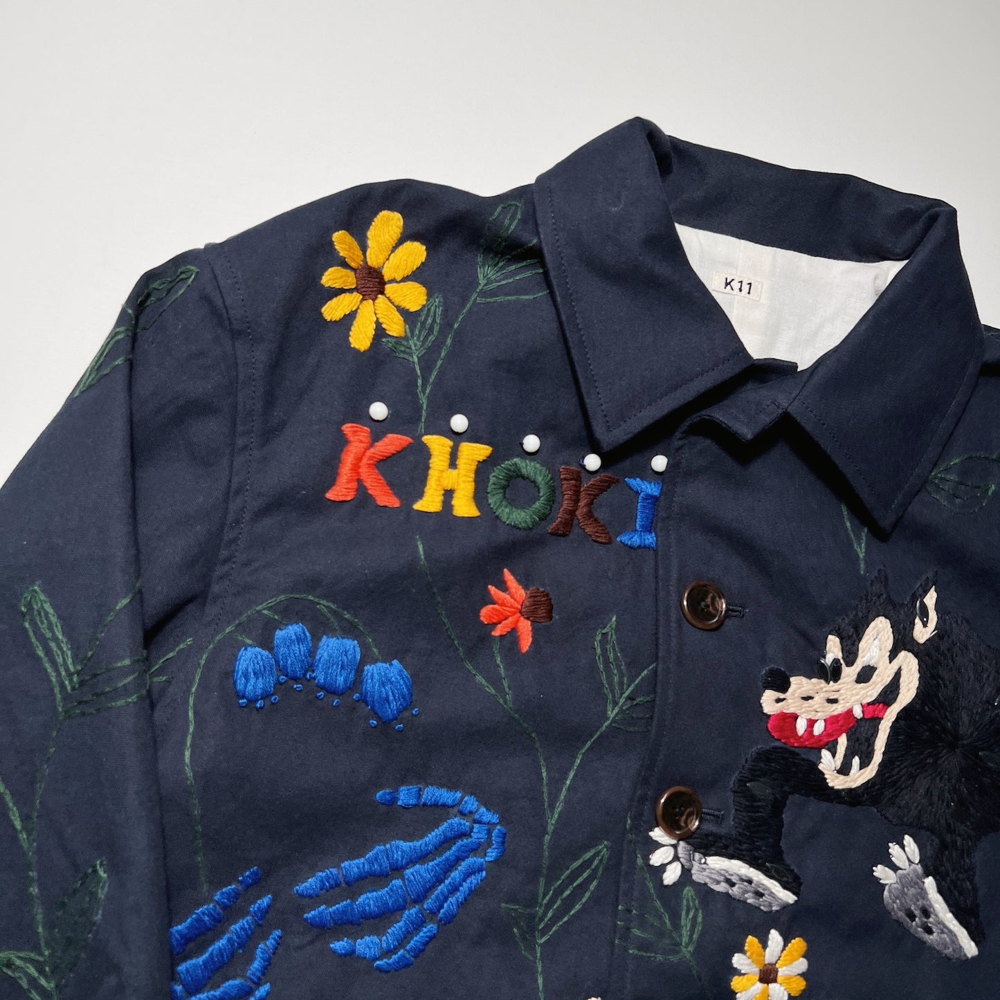 Hand embroidery jacket Navy