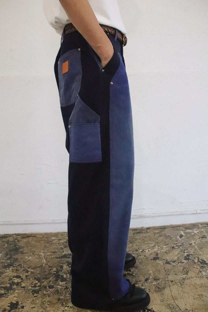 Vintage-eﬀect work pants Blue