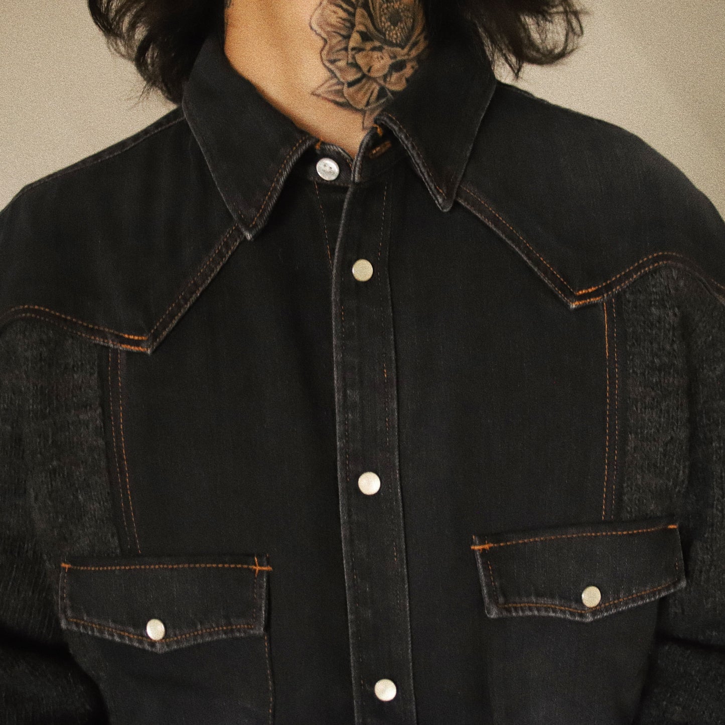 Western shirt knit Black