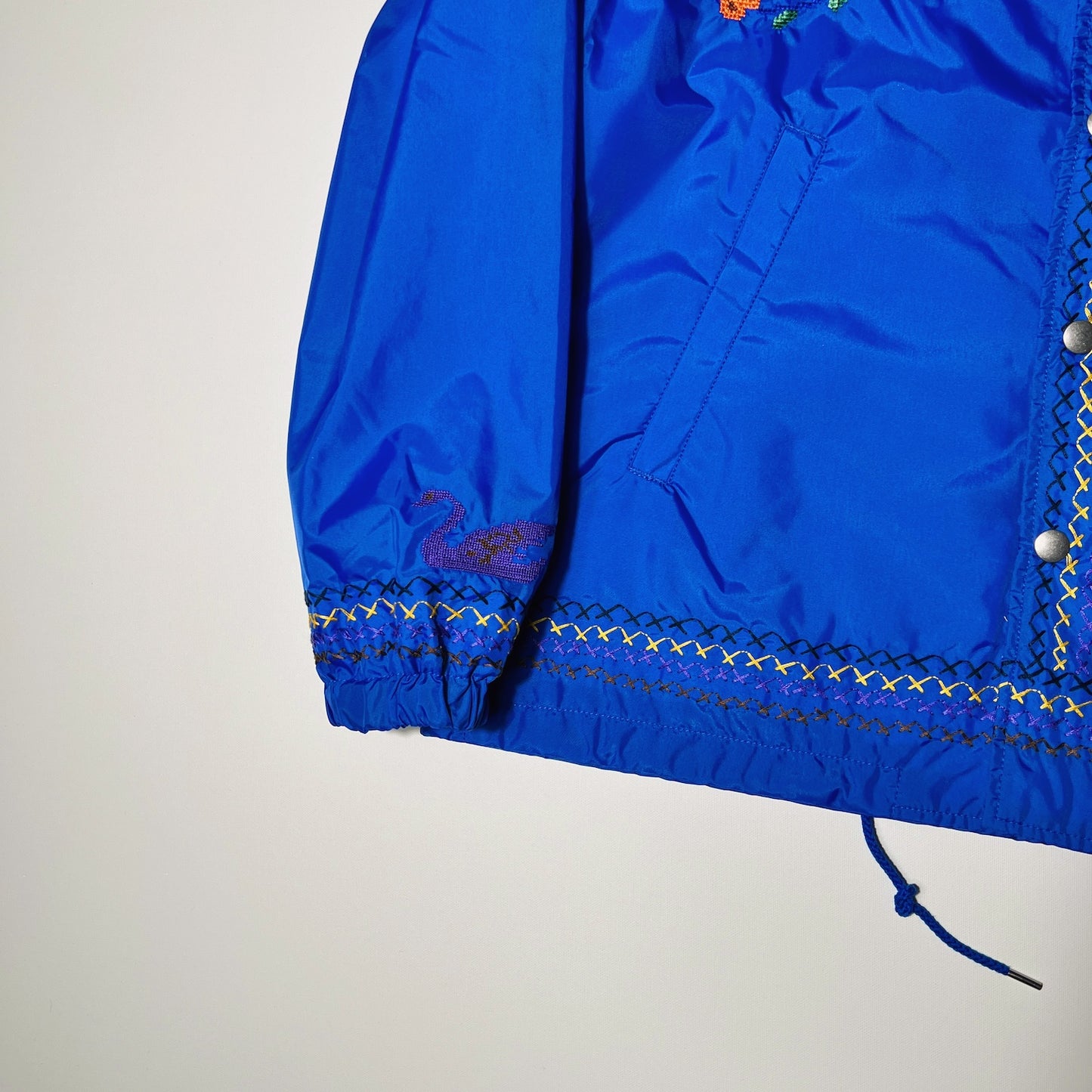 Cross-stitch coach jacket Blue