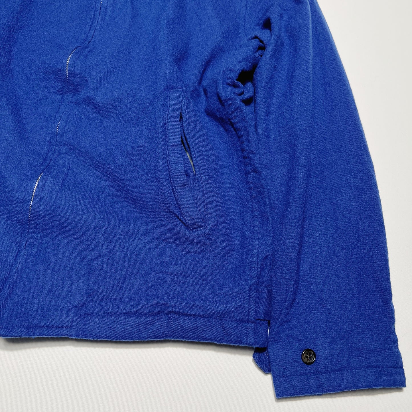 Washed wool zip up jacket Blue