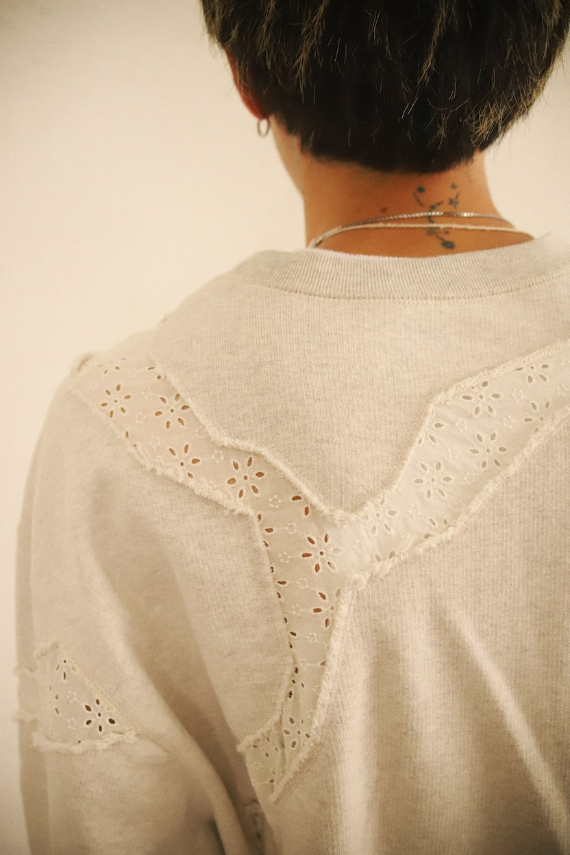 Asymmetric sweat shirt Oatmeal