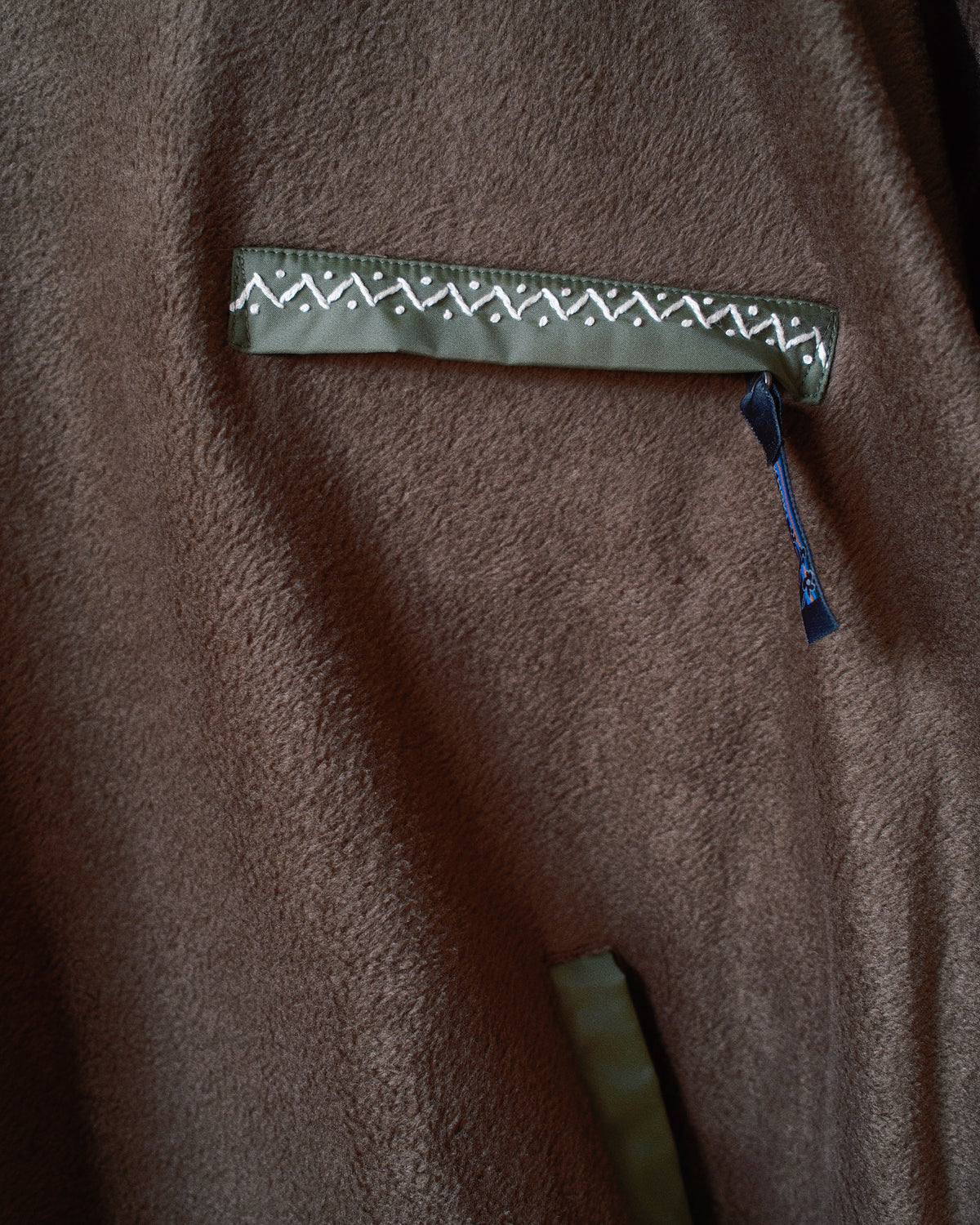 Quilt fleece pullover Khaki