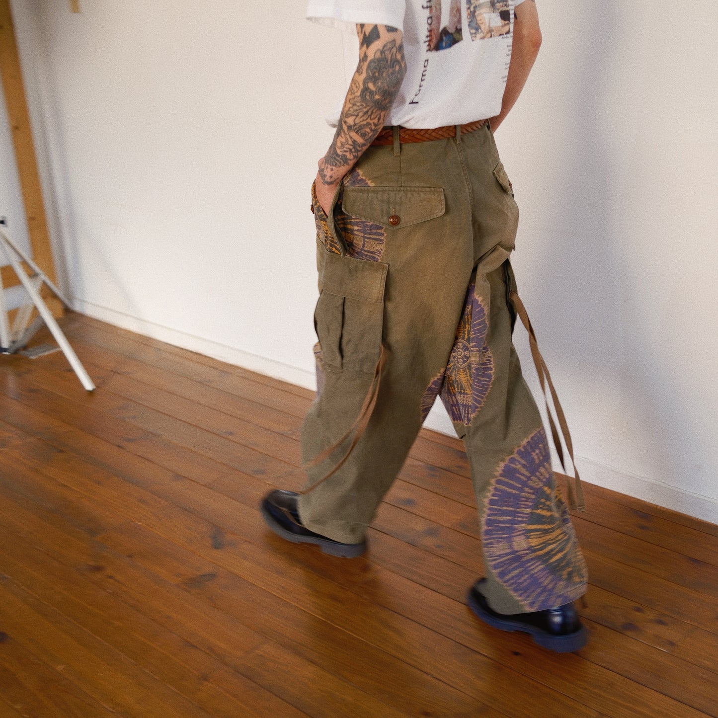 Tie-Dye Military Pants  Khaki