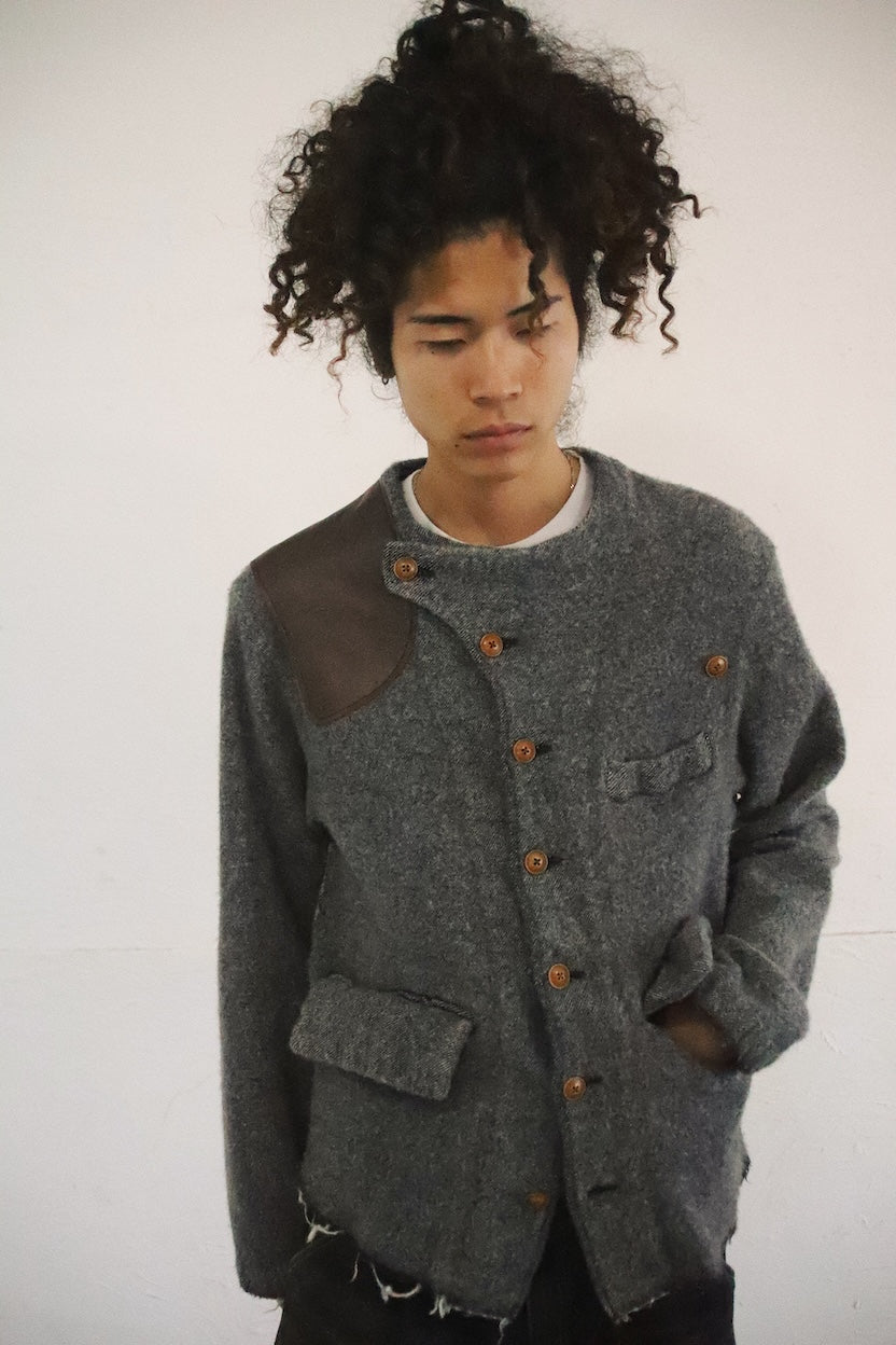 Asymmetric jacket Gray
