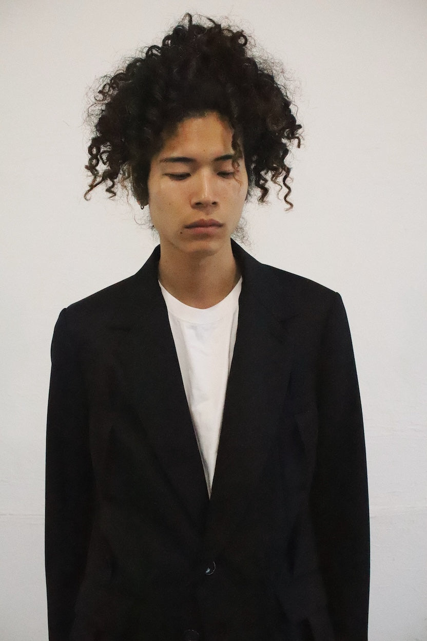 Tuck-detail blazer Black