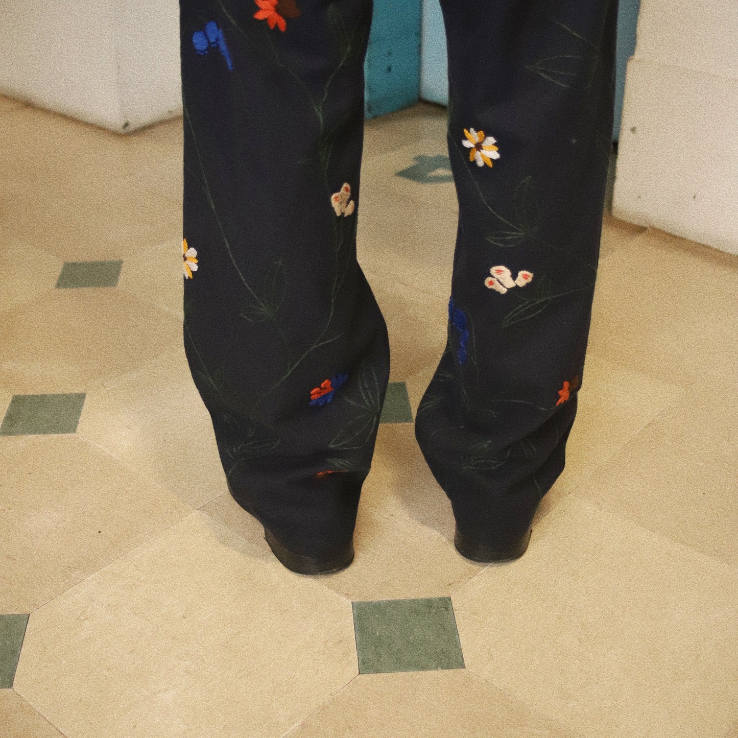 Hand embroidery pants Navy