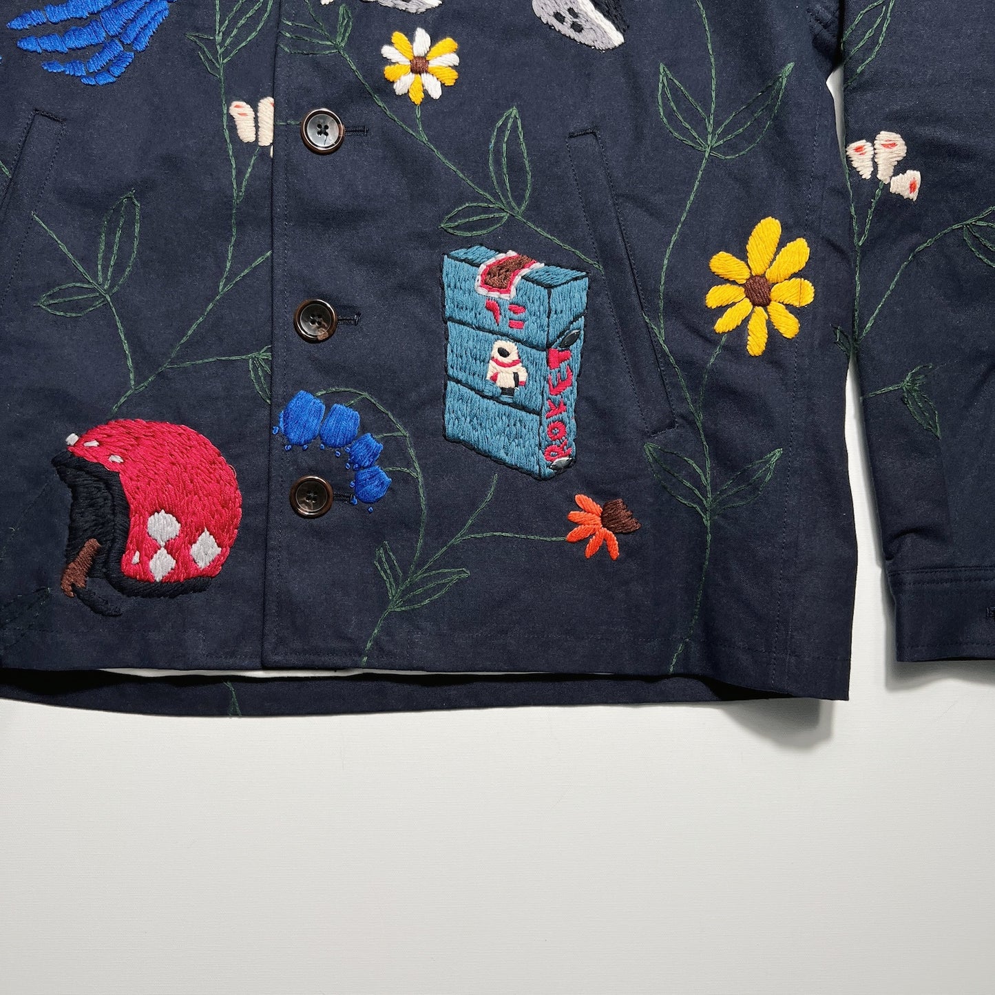 Hand embroidery jacket Navy