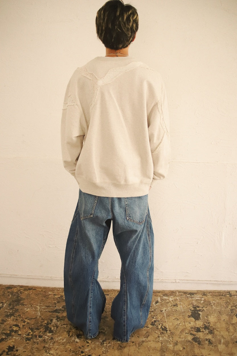 Asymmetric sweat shirt Oatmeal