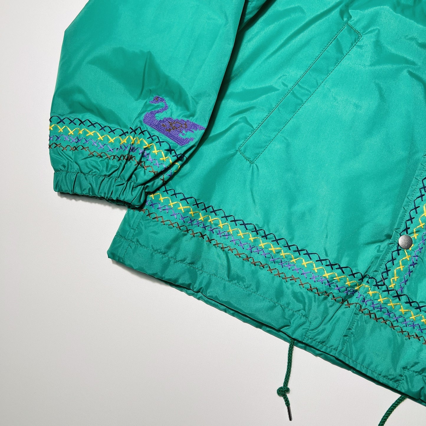 Cross-stitch coach jacket Green