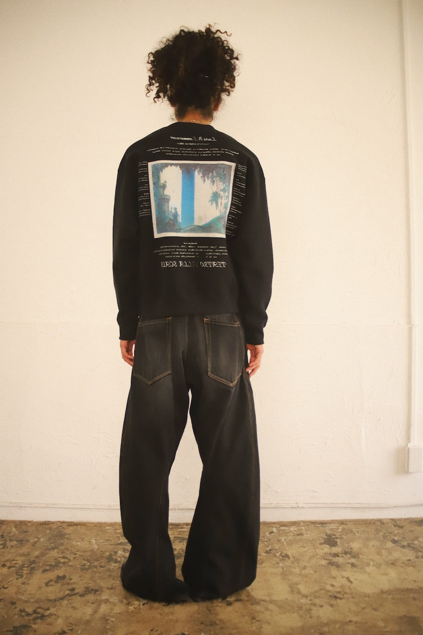 Printed sweat shirt Black