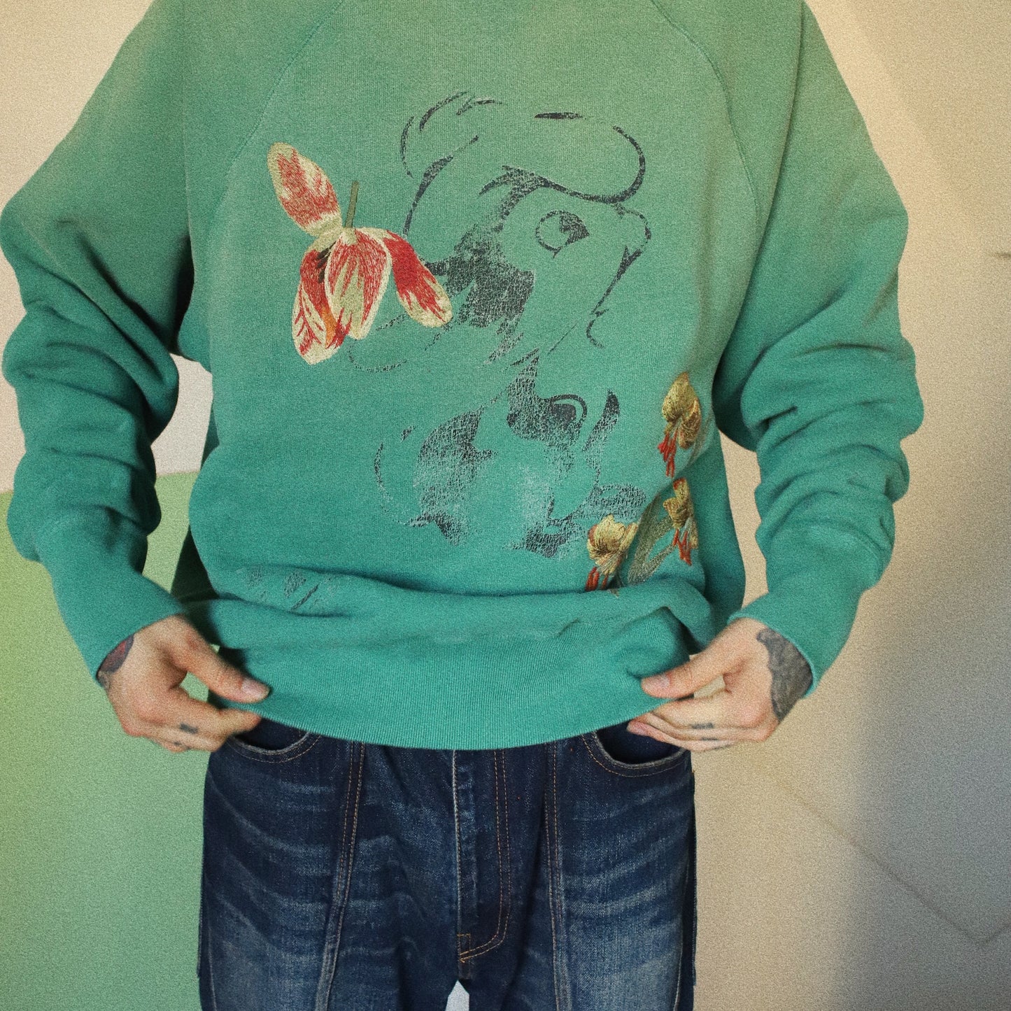 Vintage finished sweatshirt Green