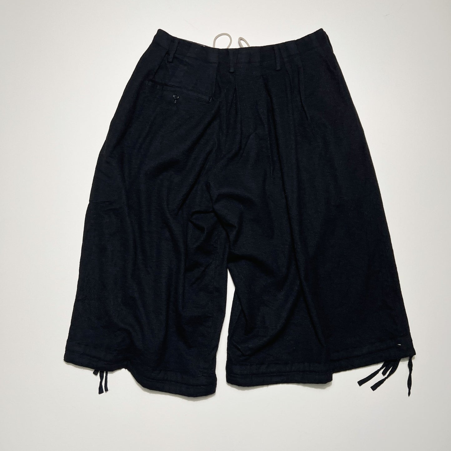 Washed wool balloon pants Black