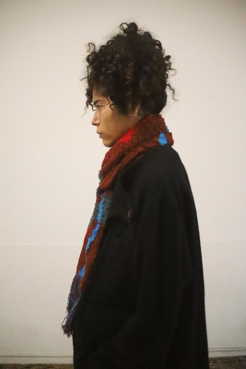 Jacquard-design muﬄer Red