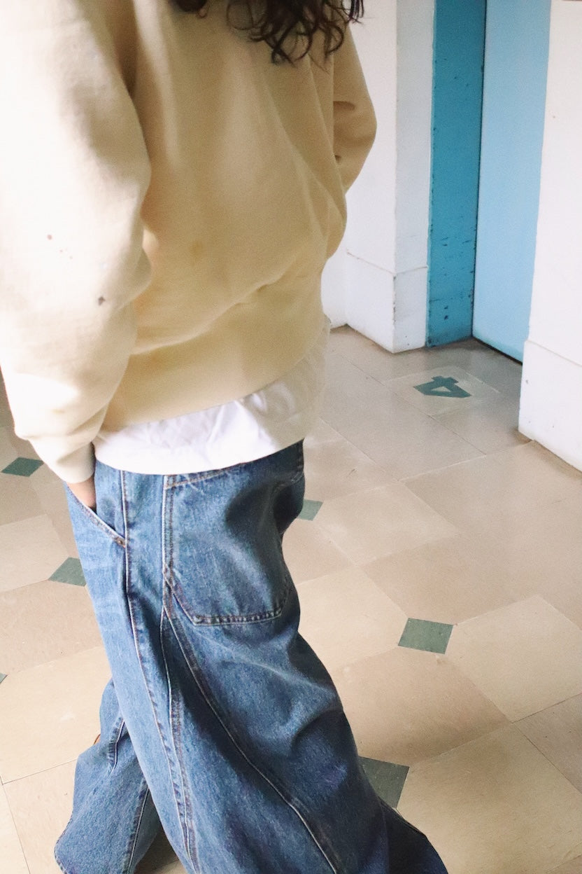 Vintage-eﬀect sweat cardigan Oatmeal