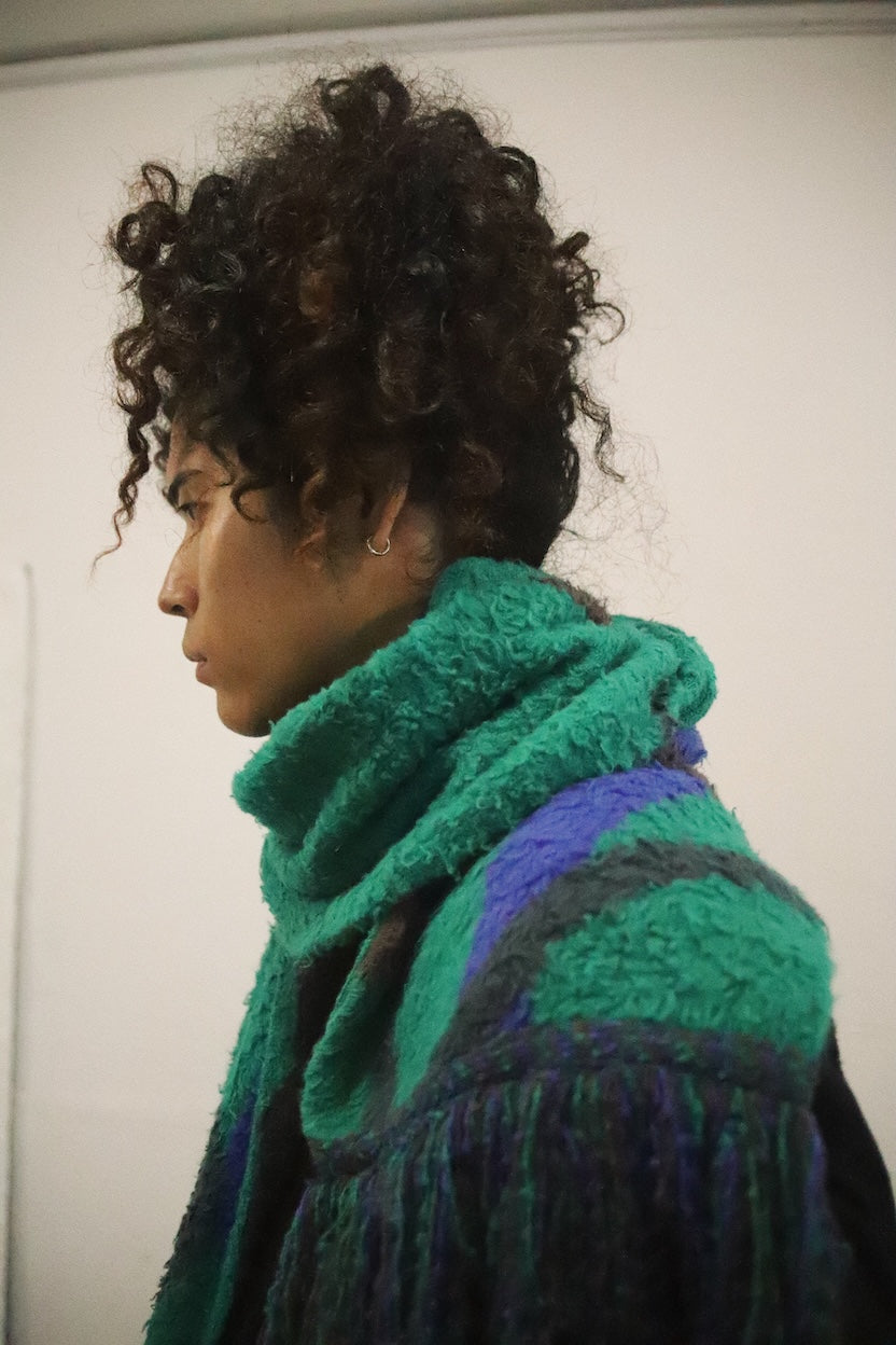 Jacquard-design muﬄer Green