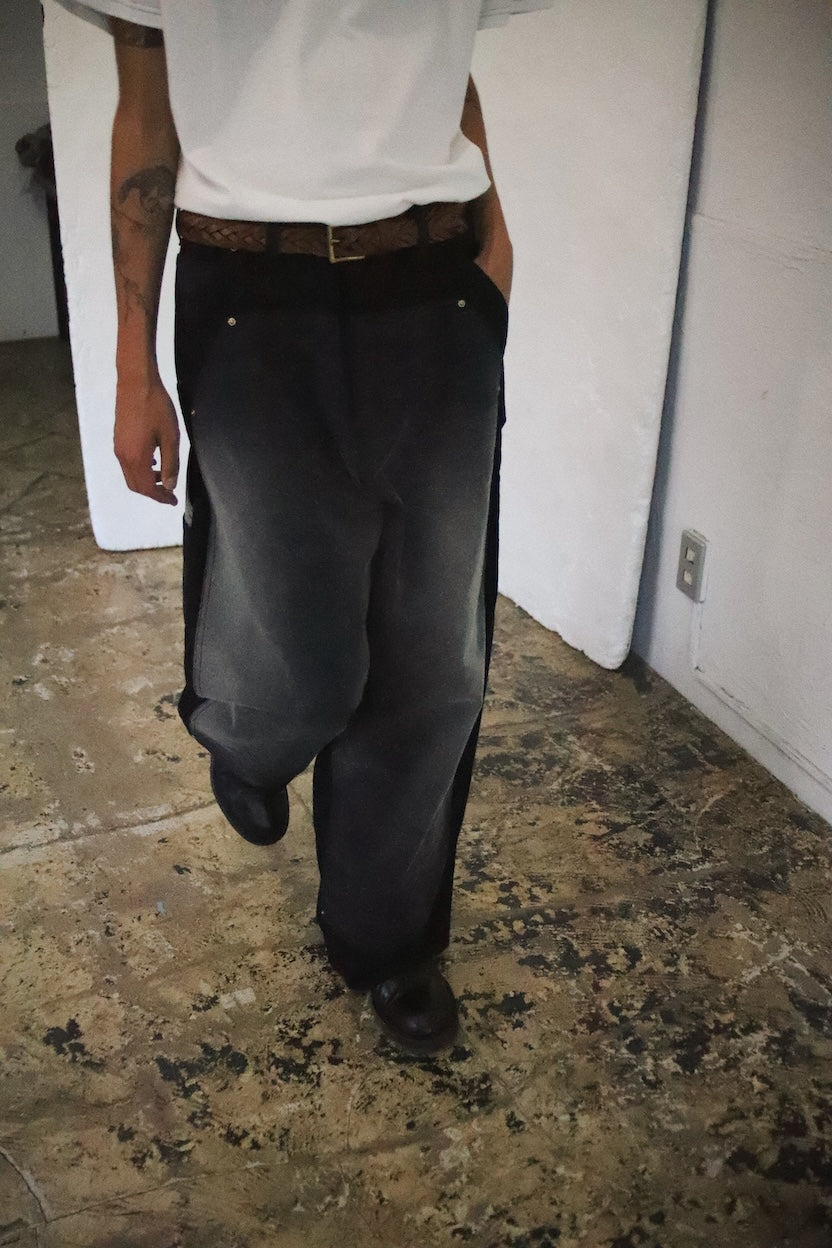 Vintage-eﬀect work pants Black