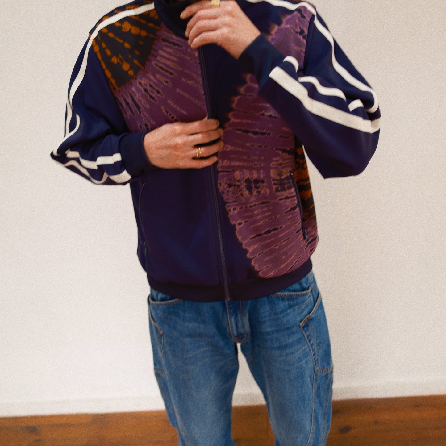 Tie-Dye Track Jacket  Navy