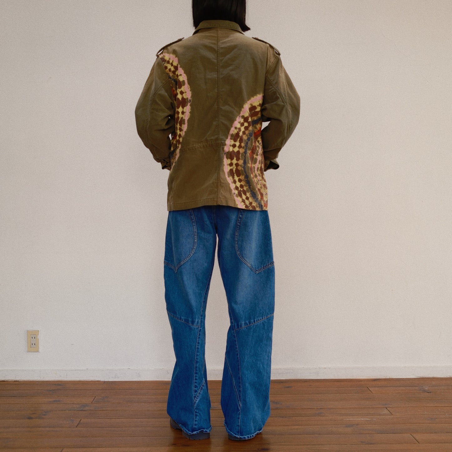 Tie-Dye Military Jacket Khaki