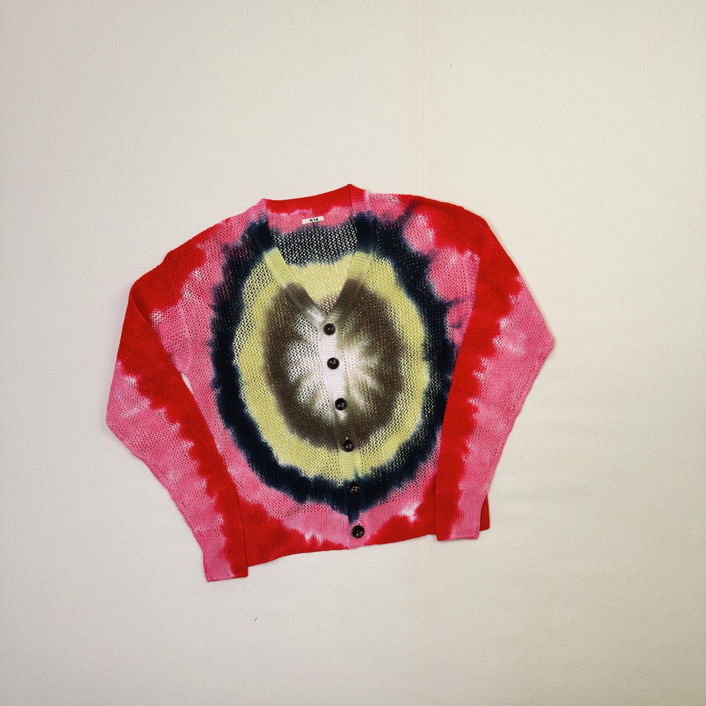 Tie-Dye Knit Cardigan  Red