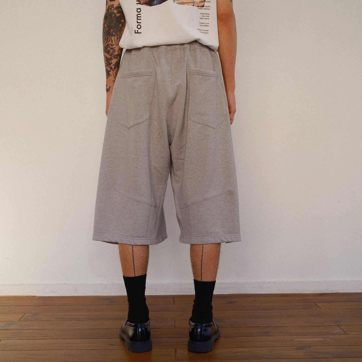 Pleated Balloon Sweat Pants Gray