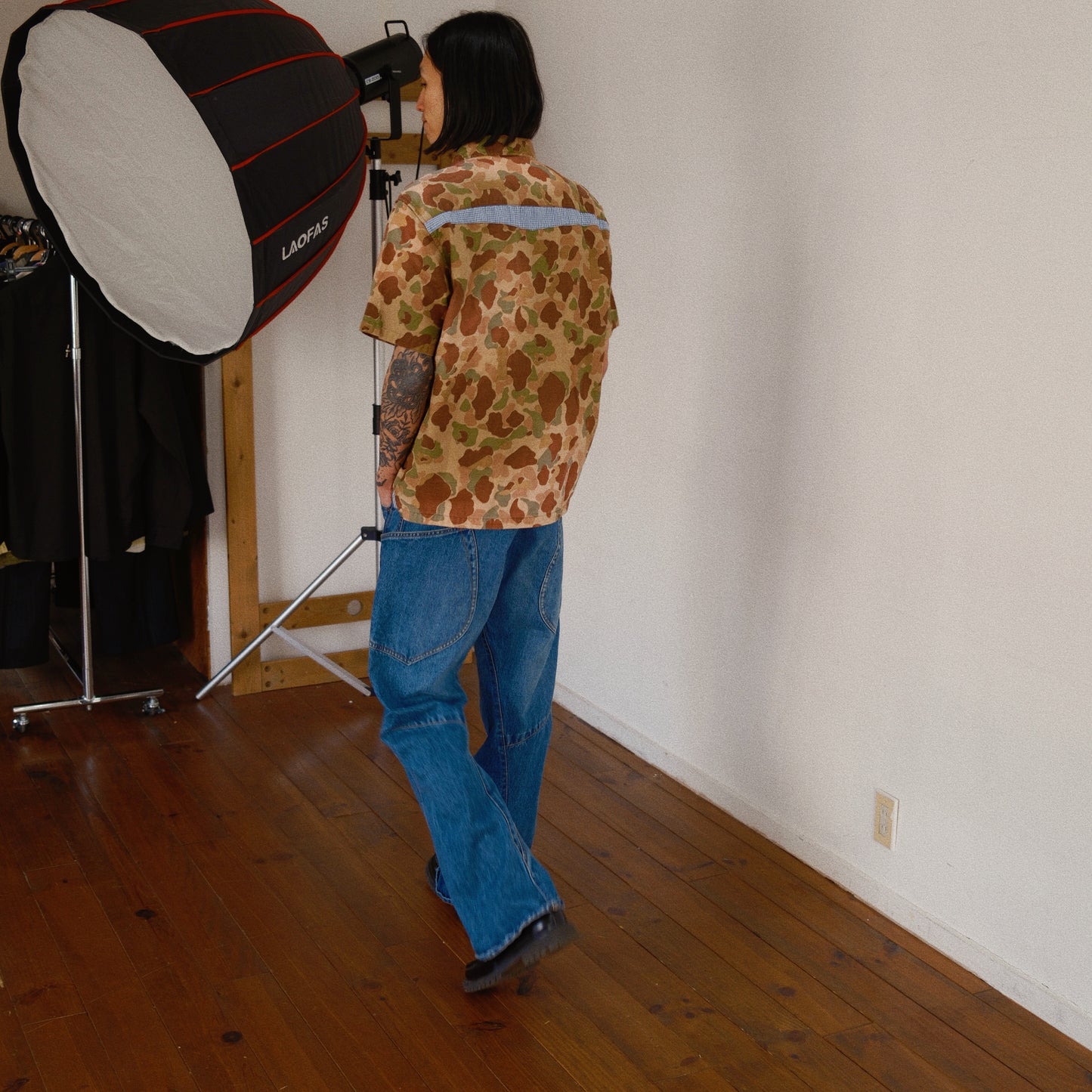 Patchworked Camo Shirt Khaki