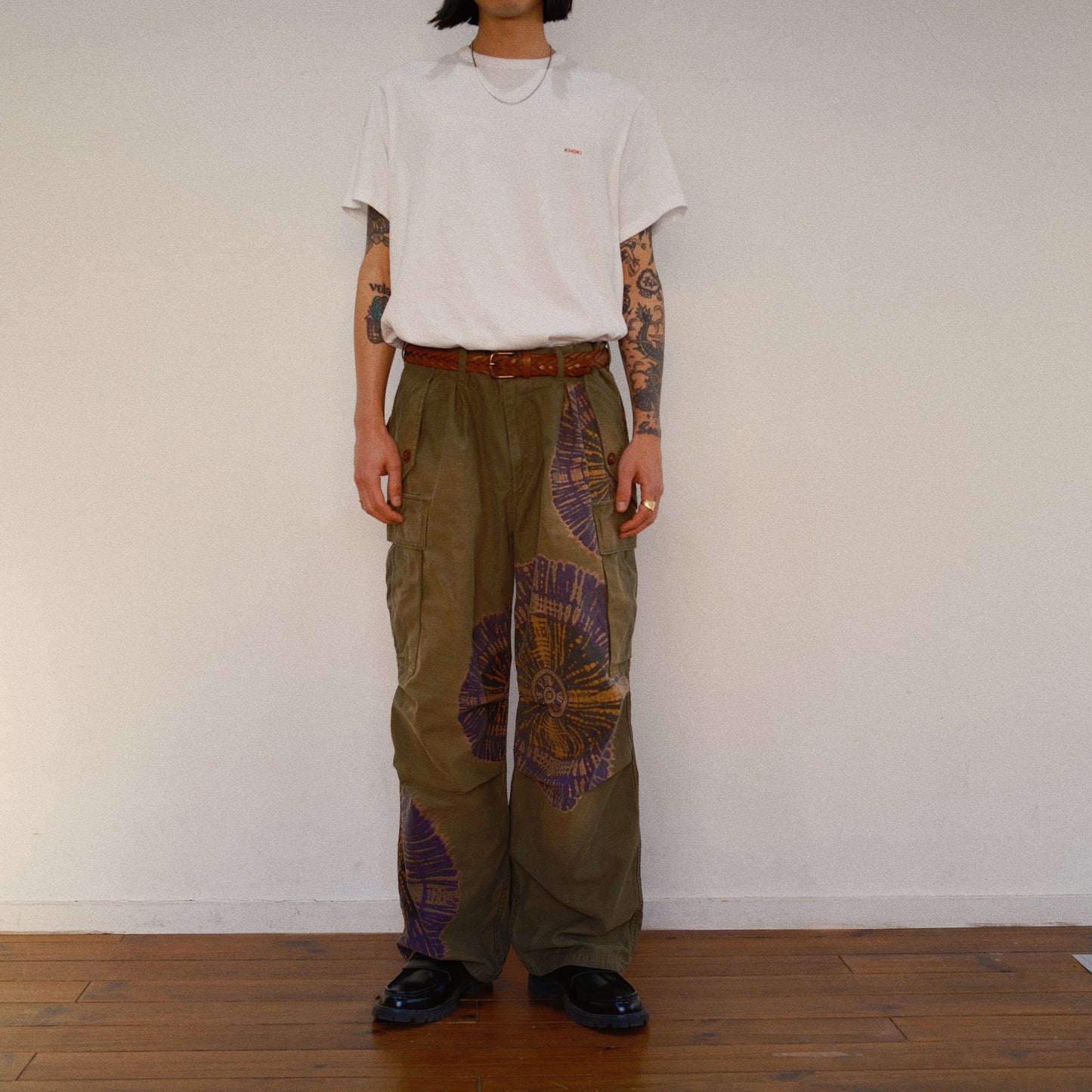 Tie-Dye Military Pants  Khaki